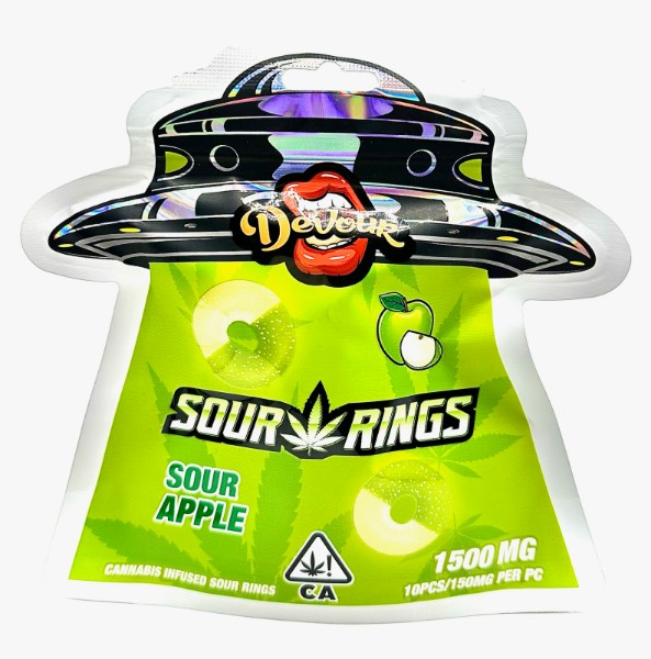 Sour Apple Rings 1500mg Gummies